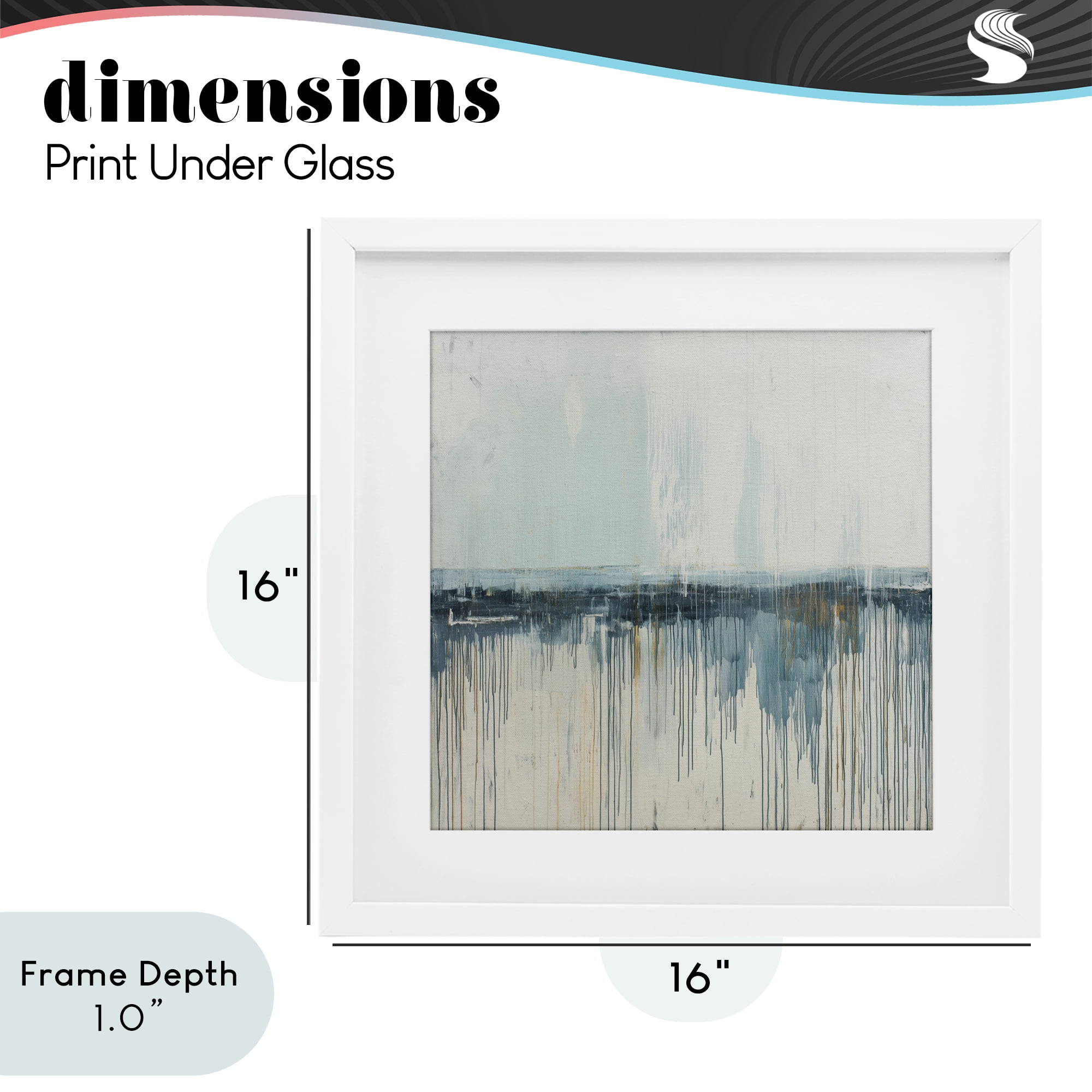 Stupell Industries Acrylic Drift Abstract White Framed Print Under Glass, design by Svetlana Aleynikova