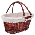 thumbnail image 5 of WASHWEPE 1 Pc Crafted Portable Fruit Basket Vintage Tote For Picnics Home Storage Handmade Design Dark Brown, 5 of 8