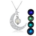 thumbnail image 2 of BGZLEU Glow in The Dark Silver Crescent Moon and Orb Necklace - Glowing Moon Charm - Magical Fantasy Fairy Glowing Necklace - Glow Jewelry, 2 of 8
