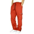 thumbnail image 1 of WEAIXIMIUNG Mens Jogging Pants Men's Solid Drawstring Elastic Waist Solid Pocket Pants Loose Sweatpants, 1 of 4