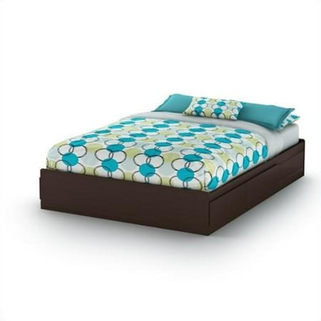 South Shore Breakwater Queen Storage Bed with Drawers in Chocolate