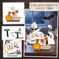 thumbnail image 2 of Decor Figurine Smiling Ghost Pumpkin Wooden Halloween Tabletop Sign 1 Piece for Indoor Mantel Shelf Home Party Display, 2 of 7