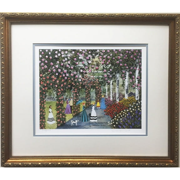 Jane Wooster Scott "Down the Garden Path" Hand Signed CUSTOM FRAMED ART Horse Generic