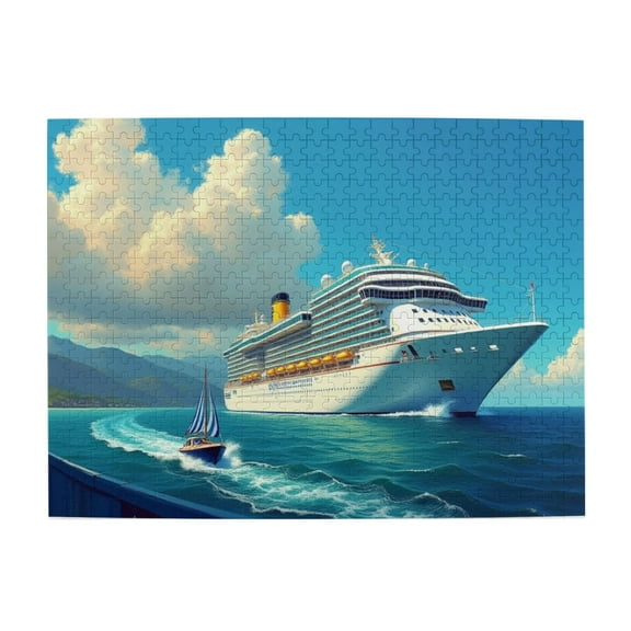 500 Piece Jigsaw Puzzle For Adults Cruise Ship At Sea Challenging & Relaxing Puzzles Ocean Voyage Summer Vacation Travel Theme Great Gift Idea 20.5X15In