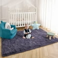 thumbnail image 3 of YJ.GWL Area Rug for Bedroom Living Room,Shaggy Fluffy Rug Plush Modern Floor Carpet for Indoor Nursery Decorations,4'x5.3',Gray Purple, 3 of 7