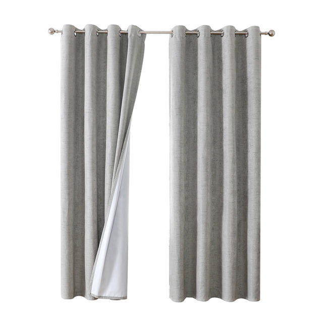 Cortinas Romellar de oscurecimiento total con ojales - Juego de 2 piezas en poliéster suave y resistente, bloquea hasta 99% de luz y UV. Varios tamaños y colores disponibles. Fácil instalación y