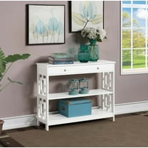 Convenience Concepts Town Square Contemporary Console Table with Drawer, White