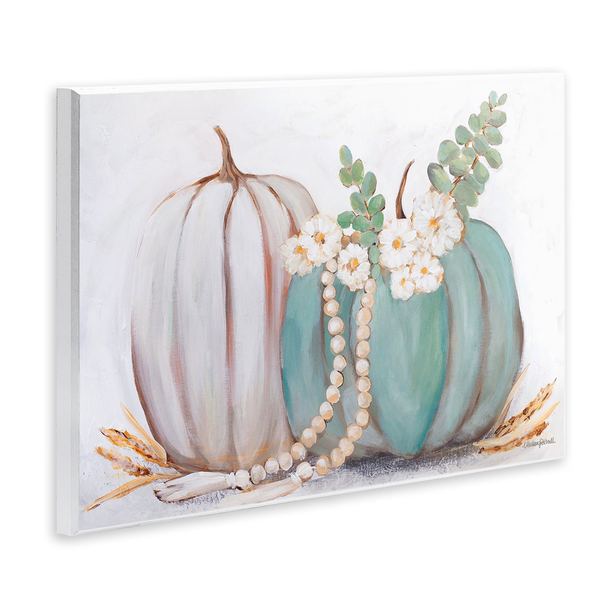 Stupell Industries Country Fall Pumpkins Botanical & Floral Painting Unframed Art Print Wall Art, 15 x 10