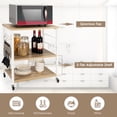 thumbnail image 6 of Costway 3-Tier Kitchen Baker's Rack Microwave Oven Storage Cart w/ Hooks Beige, 6 of 10