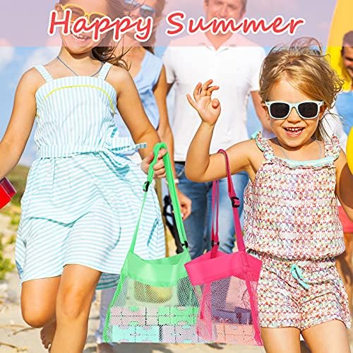 15 Pack Mesh Beach Tote Bag, Seashell Bags, Bag Toys Organizer for Holding Beach Teens' Toys Market Picnic(Classic Style)