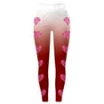 thumbnail image 4 of MKLEKYY Leggings de yoga de cintura alta con estampado floral para mujer, leggings de realce para fitness y entrenamiento 3, 4 of 4