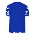 thumbnail image 5 of Womens Tops Summer Top for Women Lace Crochet Embroidery Crewneck Casual Short Sleeve Elegant Work Blouse Trendy, 5 of 5