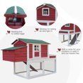 thumbnail image 3 of Simply-Me Chicken Coop Large Wooden Outdoor Bunny Rabbit Hutch Hen Cage with Ventilation Door, Removable Tray & Ramp Garden Backyard Pet House Chicken Nesting Box, 3 of 8