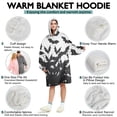 thumbnail image 5 of Wearable Oversized Blanket,Halloween Bat Swarm Pattern Wearable Blanket Hoodie for Adults,Cozy Hooded Blankets with Super Pockets,Super Warm Fuzzy Pullover for Women & Men, 5 of 6