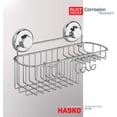 thumbnail image 3 of HASKO Shower Caddy Suction Cup, Shower Shelf with Soap Dish and Hooks Organizer, Suction Bathroom Shelf for Storage, Wall Mounted Basket, Silver, 3 of 6