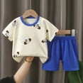 thumbnail image 3 of Hienoo Infant Boys Summer Outfits Cartoon Short Sleeve T Shirt Shorts Children's 2Pcs Set, 3 of 3