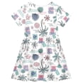 thumbnail image 2 of joogoo Summer Palm Sea Girls' Short Sleeve Dress Kids Dresses 7-8T, 2 of 8