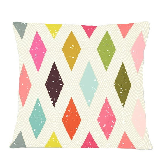 Designart Diamond Retro III' Mid-Century Modern Throw Pillow - 12x20