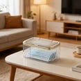 thumbnail image 1 of Wall Mounted Tissue Box with Spring-Loaded Lid, Plastic Mask Storage Organizer, Compact Space-Saving Holder, 22 x 13 x 11 cm, 1 Pack, Beige/Gold/Gray/Green, 1 of 6