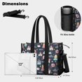 thumbnail image 5 of Teacher Tote Bag,Dark Blue Princess Castle Pattern Teacher Utility Tote Bag,Large Work Tote Bags for Women with Multiple Pockets,Top Zipper Closure,13.8x10.6x6.7 Inch, 5 of 5