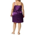 thumbnail image 3 of Agnes Orinda Women's Plus Size Valentines Day Nightgown Sleep Shirts Spaghetti Strap Ruffle Lounge Dress 4X Purple, 3 of 5