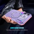 thumbnail image 5 of Case for iPhone 16 Pro, with Sliding Camera Cover, with Rotating Finger Ring Holder Magnetic Bracket Hybrid Hand Grip Protective Shockproof Phone Case Cover for iPhone 16 Pro - Purple, 5 of 10