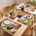 thumbnail image 5 of Yellow Vintage Rooster Placemats Set of 2, Farm Chick Maple Tree Flower Farmhouswe Non-Slip Place Mats Washable Table Mats for Kitchen Dining Table Decorations Indoor/Outdoor, 5 of 9