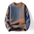thumbnail image 2 of Suéter grueso de cuello redondo de invierno para hombre, ropa de punto geométrica de manga larga, camisa básica para hombre, 2 of 6
