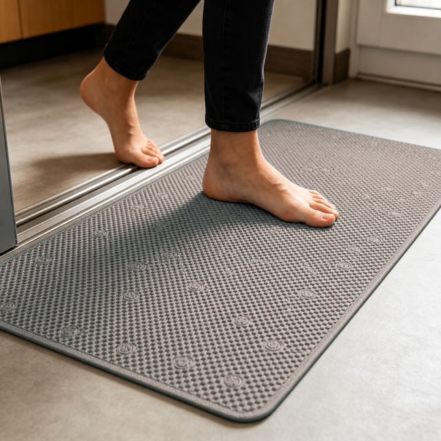 MTBLYS Alfombrilla antideslizante para bañera de 91 x 43 cm | Alfombrilla de ducha de PVC suave con orificios de drenaje y ventosas | Alfombrilla de secado rápido para bañera