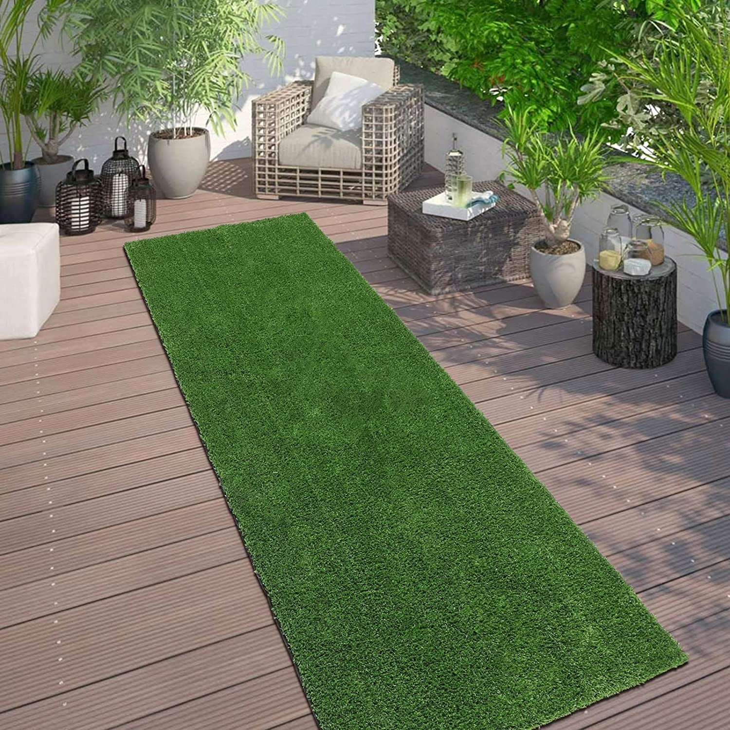 Uartlines 13"x60" Artificial Turf Area Rug Grass Mat , Realistic Fake