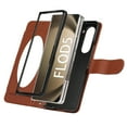 thumbnail image 2 of Compatible with Samsung Galaxy Z Fold 7 Wallet Case, with Wrist Strap and Crossbody Strap, Make-up Mirror PU Leather Flip Credit Cell Cover Kickstand for Samsung Galaxy Z Fold 7 Girls Women, Brown, 2 of 10