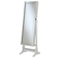 thumbnail image 1 of Coaster Zayas Modern Glass Storage Jewelry Cheval Mirror in White Finish, 1 of 6