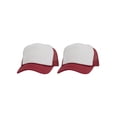 thumbnail image 1 of Top Headwear Men's Blank Rope Trucker Foam Mesh Plain White/Wine, 1 of 2