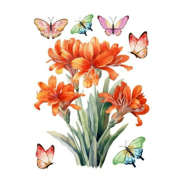 Stickers Colorful & Flower Static Cling Window Film Double Visible Removable for Privacy and