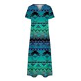 thumbnail image 4 of Robes pour Femmes 2024 Été Surdimensionné Décontracté Manches Courtes Col en V Robe Imprimée Robe Ample 50 % de Réduction!, 4 of 5