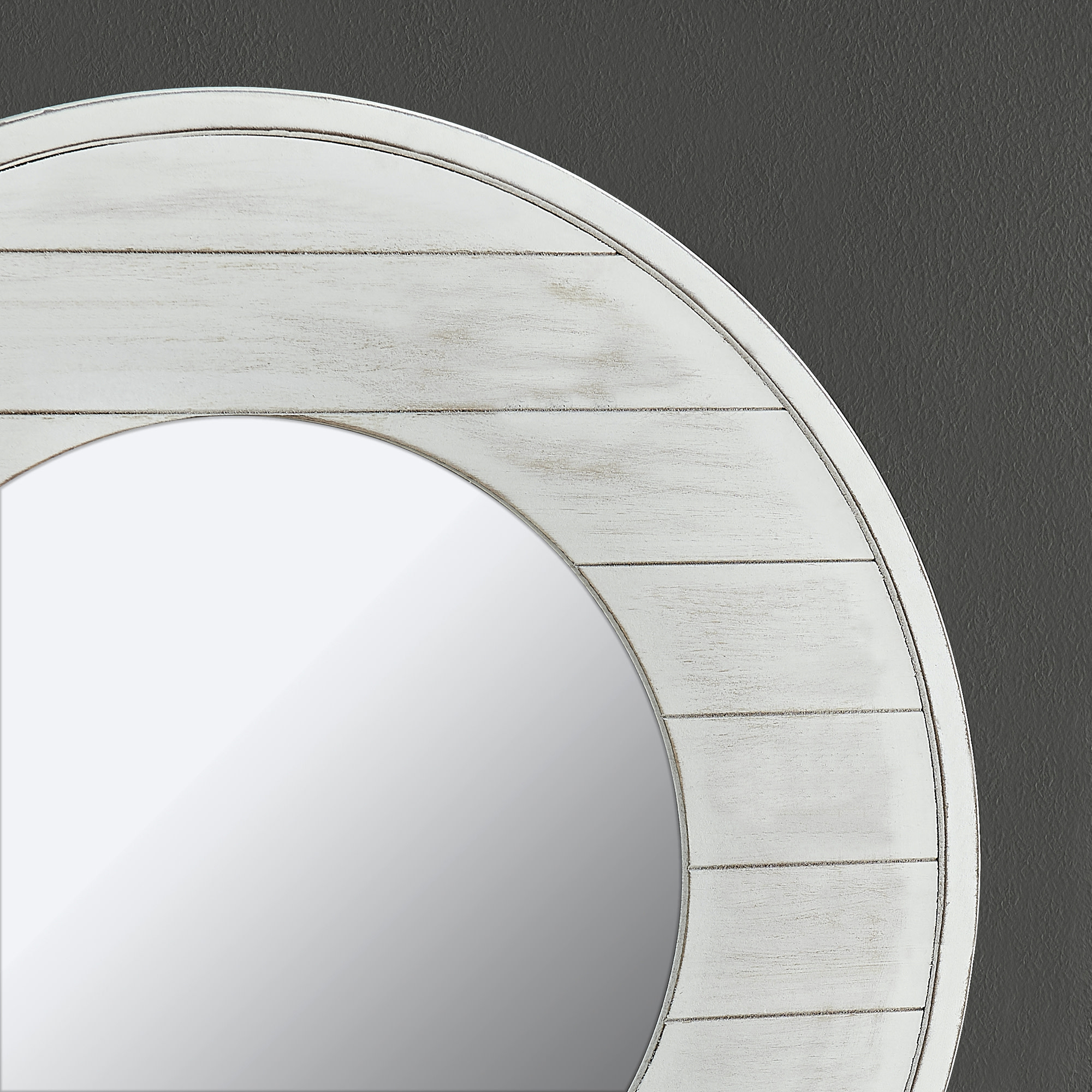 FirsTime & Co. White Ellison Shiplap Wall Mirror, Farmhouse, Round, 27 x 0.5 x 27 in - image 5 of 7