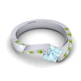 thumbnail image 3 of 1.25 Ct Princess Cut Aquamarine & Peridot Gemstone Luxurious Wedding Ring for her Solid 18K White Gold Size 8 by Diamond-Capitals, 3 of 8