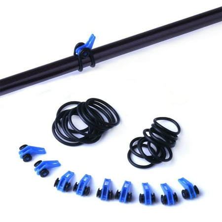 

SPRING PARK 10Pcs Plastic Fishing Rod Pole Hook Keeper with 20 Size Elastic Rubber Rings Lure Spoon Bait Treble Holder Fishing Lure Bait Holder