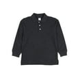 thumbnail image 1 of Leveret Boys Long Sleeve Cotton Polo Shirt Dark Grey 6 Year, 1 of 3
