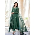 thumbnail image 3 of KLOSIA Women Embroidery Solid Anarkali Kurta and Pant Set with Dupatta - Indian Pakistani Ethnic Traditional Wear Anarkali Kurta Set, 3 of 7