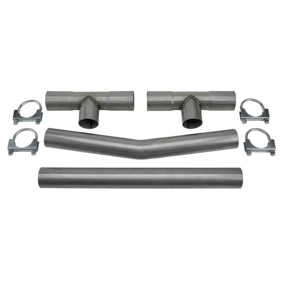 Speedway Motors Universal Dual Exhaust H-Pipe Balance Tube Kit - Improve Efficiency & Performance, Includes H-Pipe, Tee Pipes, Clamps