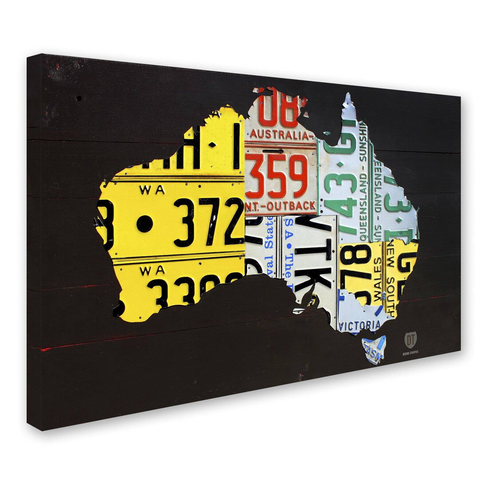 Trademark Fine Art 'Australia License Plate Map' Canvas Art by Design Turnpike