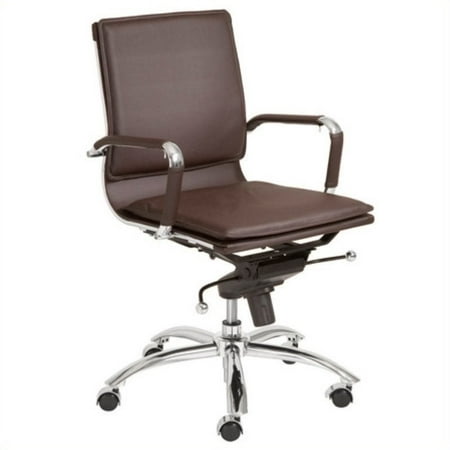 Eurostyle Gunar Pro Low Back Office Chair In Brown Chrome