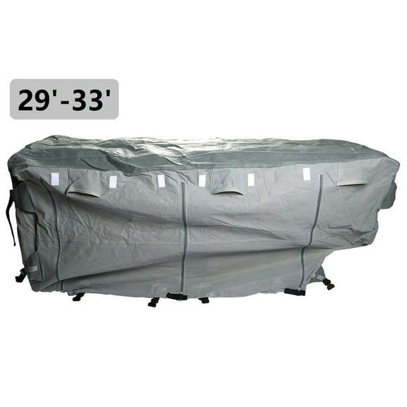 Travel Trailer 5th Wheel RV Cover, Heavy Duty Non-Woven, Weatherproof & Sun Protection (29ft-33ft)