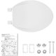 thumbnail image 5 of 19-pulgada blanca elongated toilet seat con built-in para niños pequeños seat - slow close para both child y adult asientos, easy installation para bottom fixing toilet - potty training seat, 5 of 6