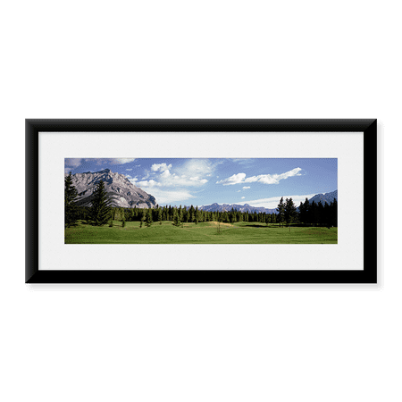 Framed Art Print, Golf Course Banff Alberta Canada by Panoramic Images, 25-7/8" x 9-7/8"