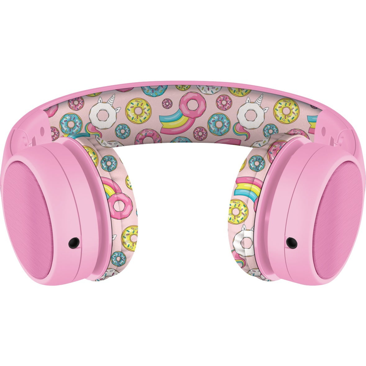 LilGadgets Connect+ Style Wired Kids Headphones with SharePort® Technology Child-Friendly Foldable Over-Ear Headset with Built-In Microphone Designed to be comfy for Toddlers in School, Pink Doughnuts