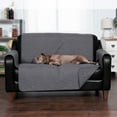 thumbnail image 3 of FurHaven Pawprint Non-Skid Sofa and Chair Furniture Protector for Dogs and Cats - Loveseat, Gray, 3 of 11