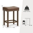 thumbnail image 3 of Gymax Bar Stool Set of 4 24-Inch Counter Height Saddle Stools w/ PU Leather Upholstery Brown, 3 of 10