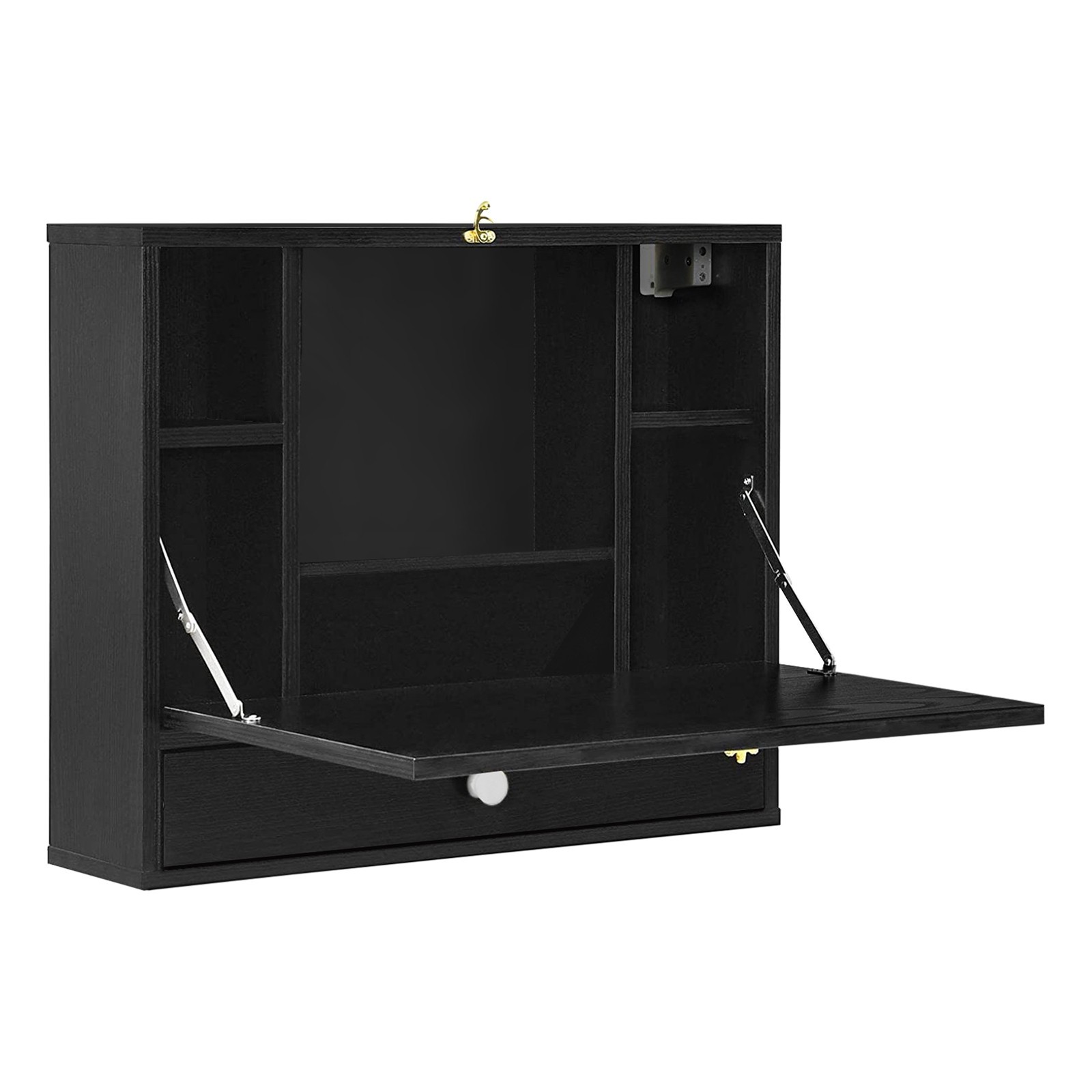 Buy MIARHB Wall Mounted Desk With Storage Shelves Home Computer Table